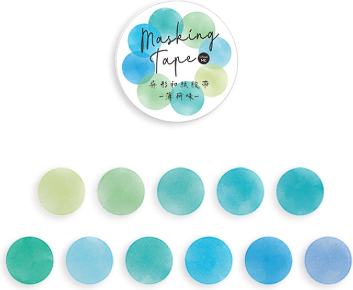 [InFeelME] [Fruit Hard Candy] - Decoratietape - Groen Blauw Turquoise Appelblauwzeegroen Washi Tape Stippen Stickers